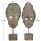Gray Polystone Handmade Carved Mask Sculpture Set